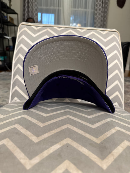 Toronto Raptors 1995 Inaugural Season Mitchell & Ness Pro Pinch A-Frame Structured Fit Snapback Hat - Purple