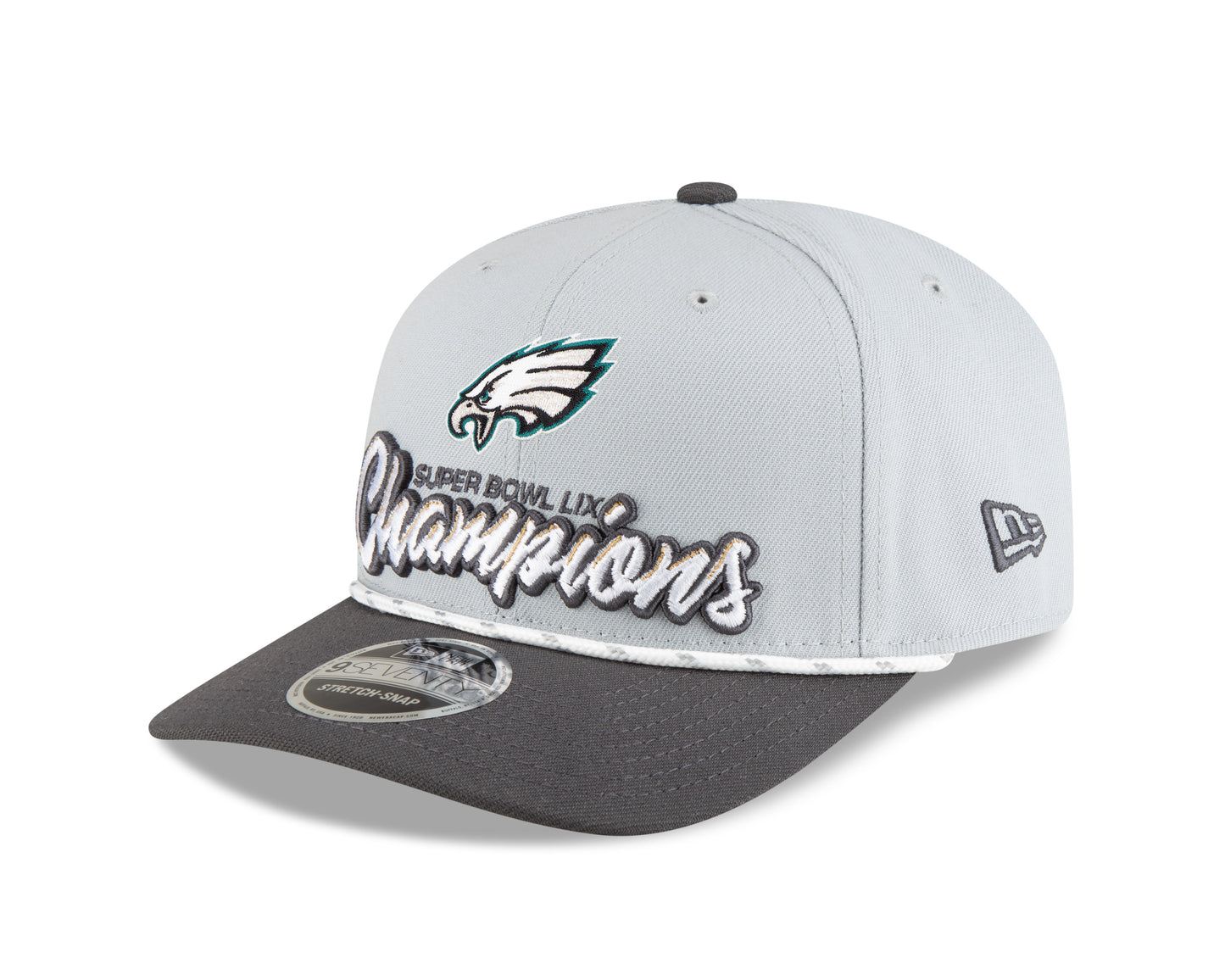 Philadelphia Eagles New Era Grey Super Bowl LIX Champions - 9Seventy Adjustable Snapback