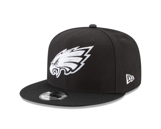 Philadelphia Eagles New Era NFL Basic 9FIFTY Adjustable Snapback Hat - Black/White