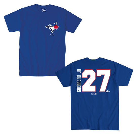 Toronto Blue Jay Vladimir Guerrero Jr. #27 '47 Brand Royal Name & Number T-Shirt