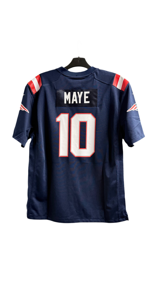 Youth Drake Maye #10 Navy New England Patriots Nike - Game Jersey