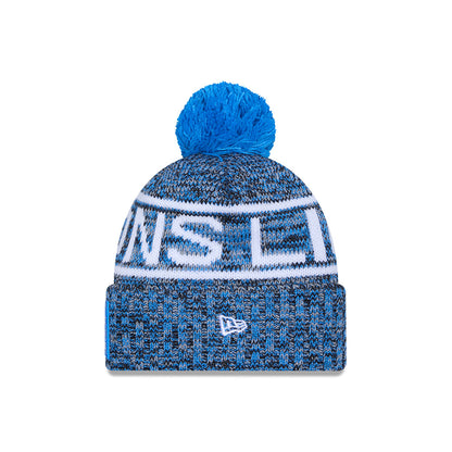 Detroit Lions New Era 2025 Sideline Cold Weather Cuffed Knit Hat with Pom