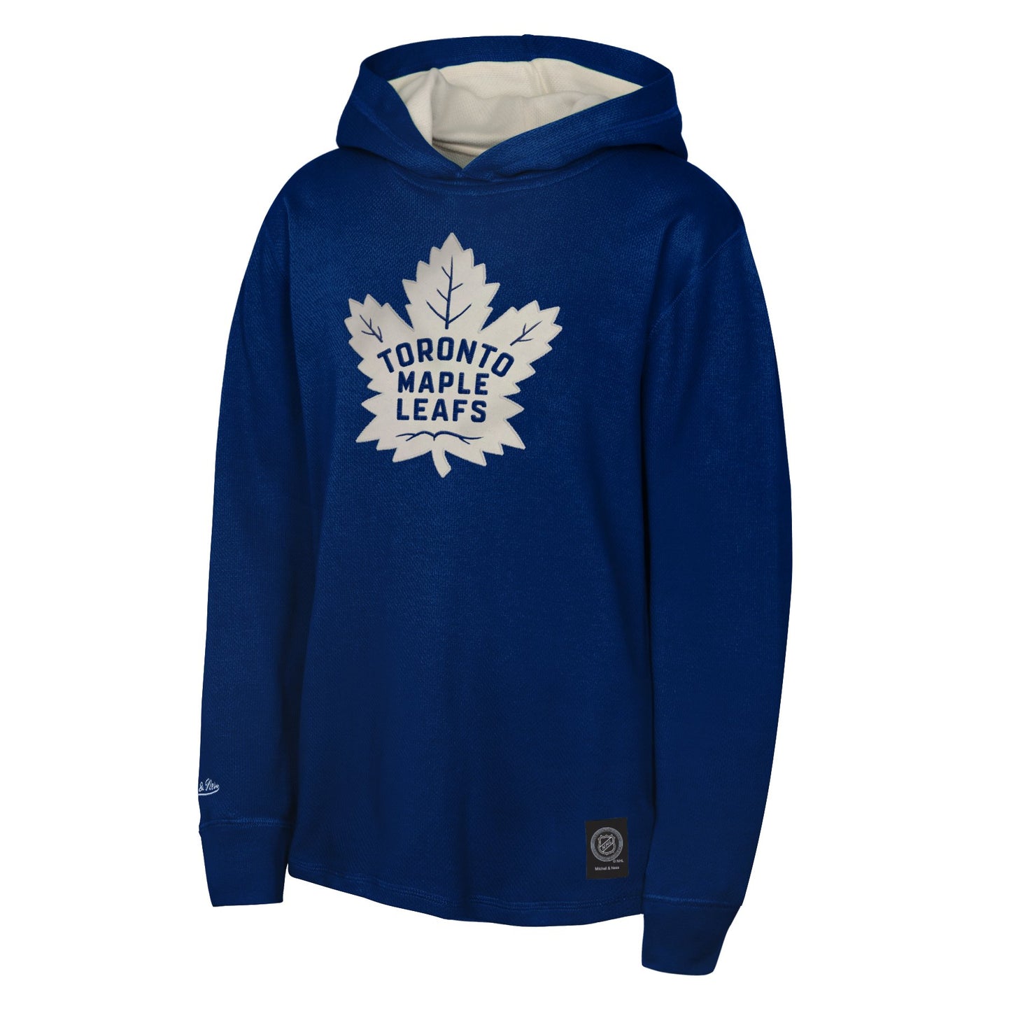 Youth Toronto Maple Leafs Mitchell and Ness Long Sleeve Thermal Pullover Hoodie - Blue