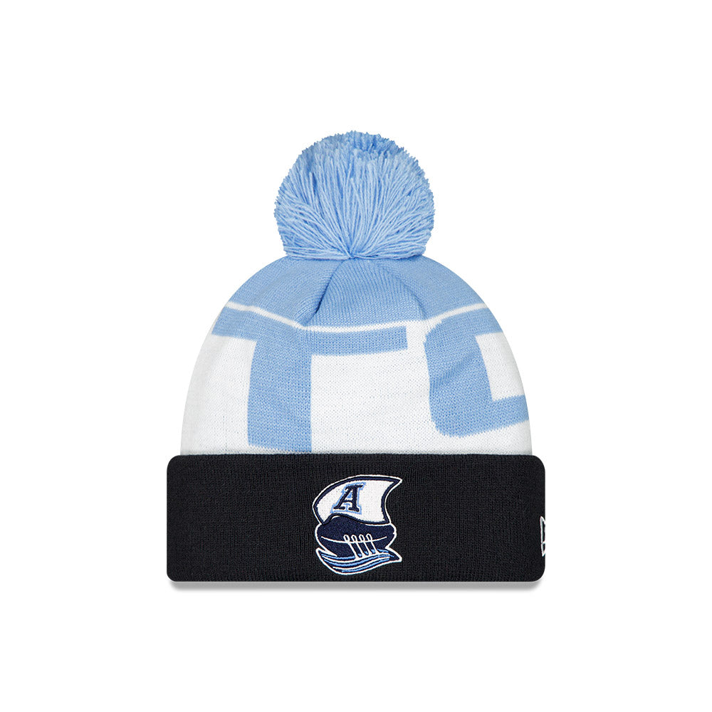 TORONTO ARGONAUTS CFL 2025 New Era Side Line Knit Pom Toque TOR