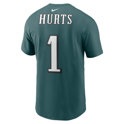 Jalen Hurts #1 Philadelphia Eagles Nike - Name & Number Green T-Shirt - Pro League Sports Collectibles Inc.