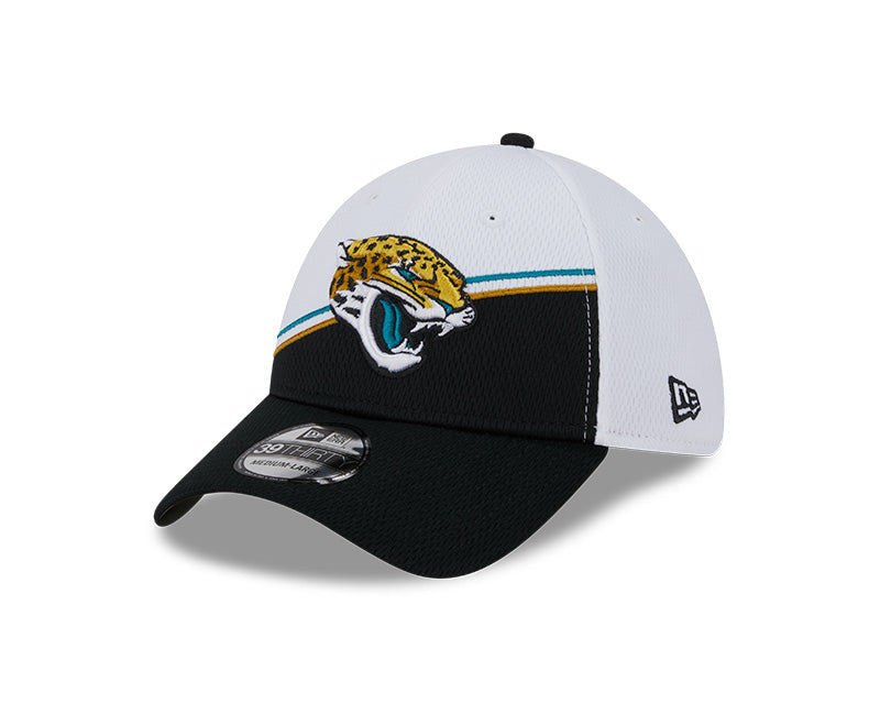 Jacksonville Jaguars New Era 2023 Sideline 39THIRTY Flex Hat - White/Black - Pro League Sports Collectibles Inc.