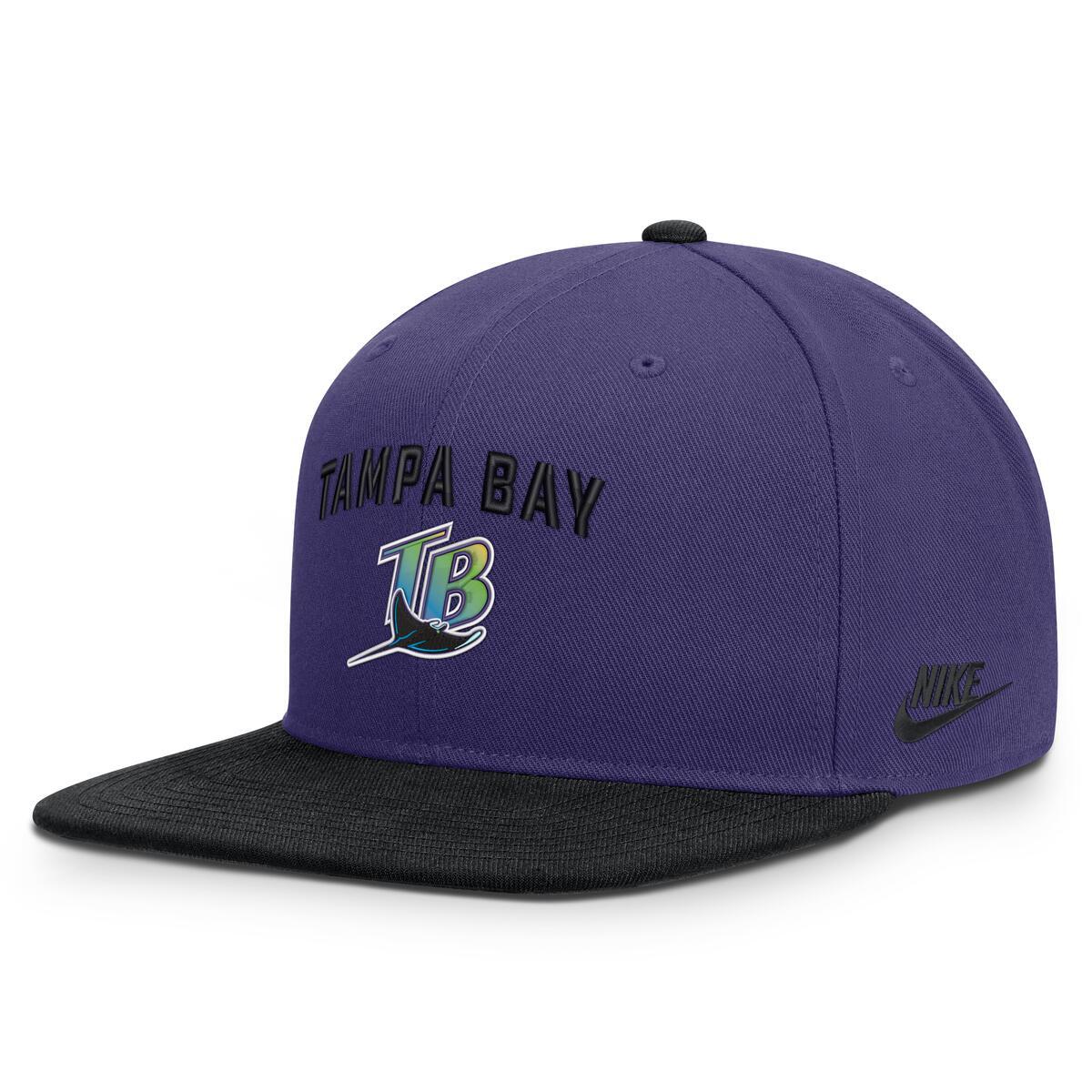 Tampa Bay Rays Cooperstown Nike Pro 2-Tone Snapback Hat - Orchid Black