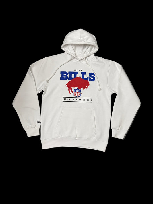 Buffalo Bills Retro Mitchell & Ness Presentation Pullover Hoodie - White