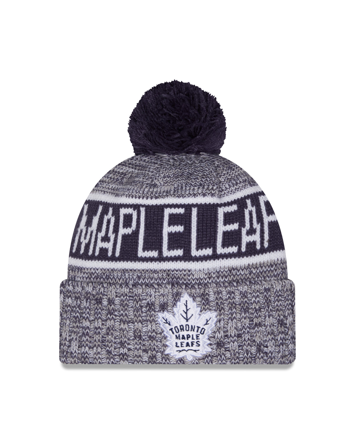 Toronto Maple Leafs New Era Tri Colour Cuffed Knit Hat with Pom