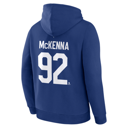 Gavin McKenna #92 Toronto Maple Leafs Fanatics Authentic Stack Name & Number Hoodie - Navy
