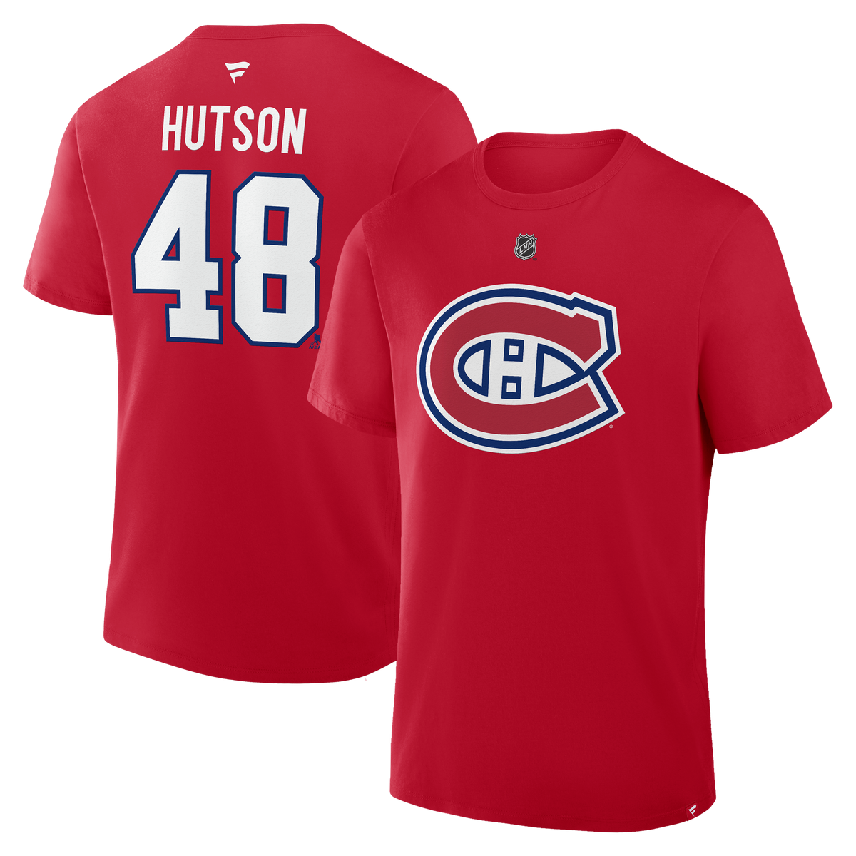 Montreal Canadiens Lane Hutson #48 Fanatics Name and Number T-Shirt - Red