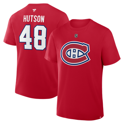 Montreal Canadiens Lane Hutson #48 Fanatics Name and Number T-Shirt - Red