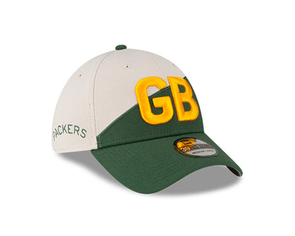 Green Bay Packers New Era 2023 Historic Sideline 39THIRTY Flex Hat - Cream/Green - Pro League Sports Collectibles Inc.