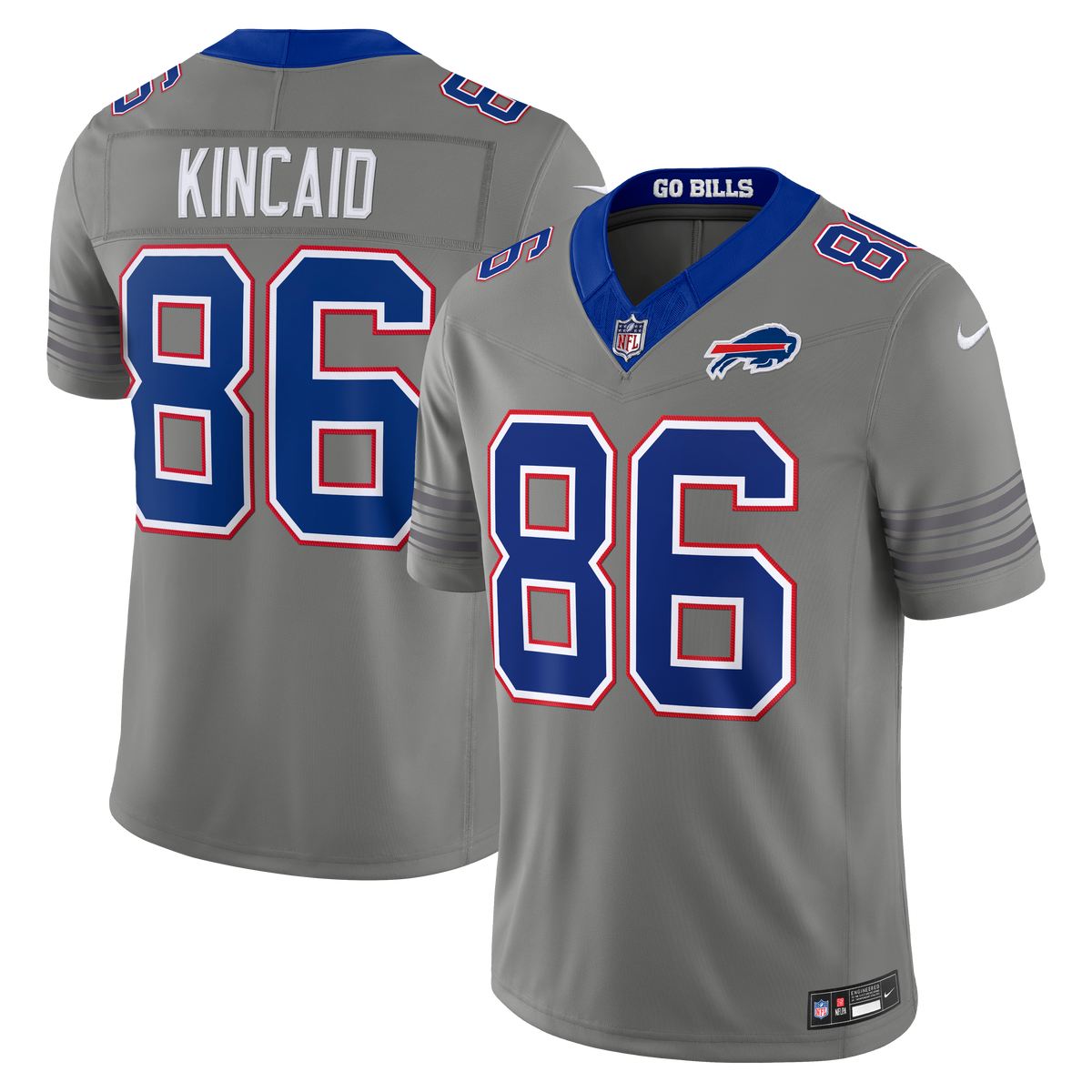 Dalton Kincaid #86 Buffalo Bills Nickel City Vapor F.U.S.E. Stitched Limited Jersey - Gray