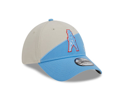 Houston Oilers New Era 2023 Historic Sideline 39THIRTY Flex Hat - Cream/Blue - Pro League Sports Collectibles Inc.