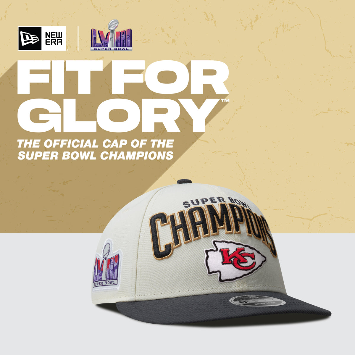 Kansas City Chiefs New Era Super Bowl LVIII Champions Locker Room Low Profile 9FIFTY Snapback Hat - Cream/Black