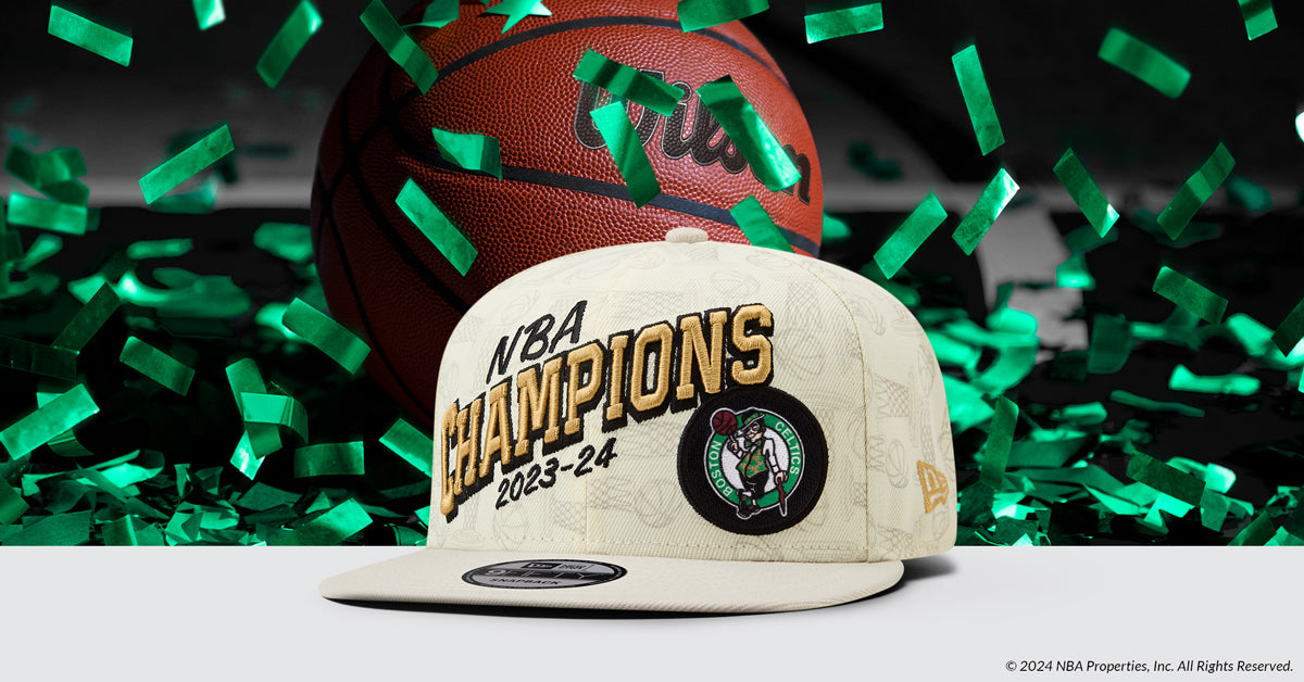 Boston Celtics 2024 NBA Finals Champions New Era -Cream Locker Room 9FIFTY Snapback Adjustable Hat