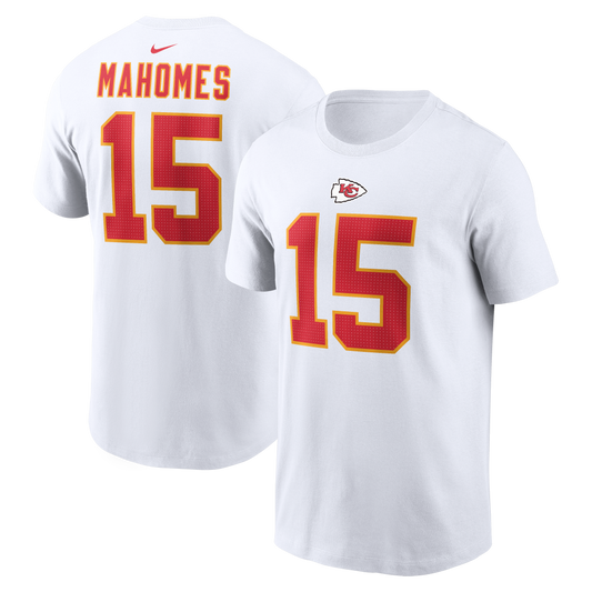 Patrick Mahomes #15 Kansas City Chiefs Nike - Name & Number White T-Shirt - Pro League Sports Collectibles Inc.