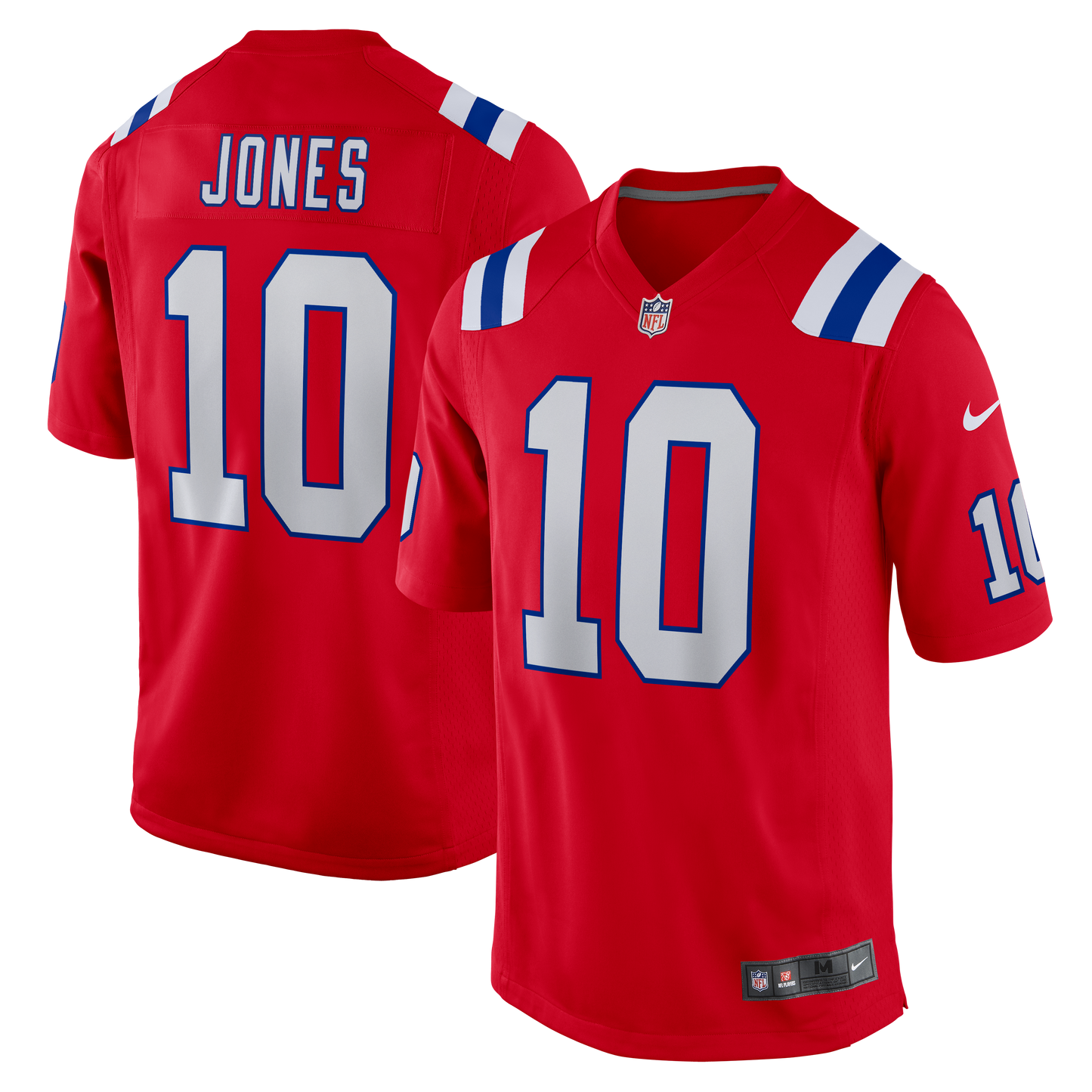 Mac Jones #10 New England Patriots Nike Game Player Jersey - Red - Pro League Sports Collectibles Inc.