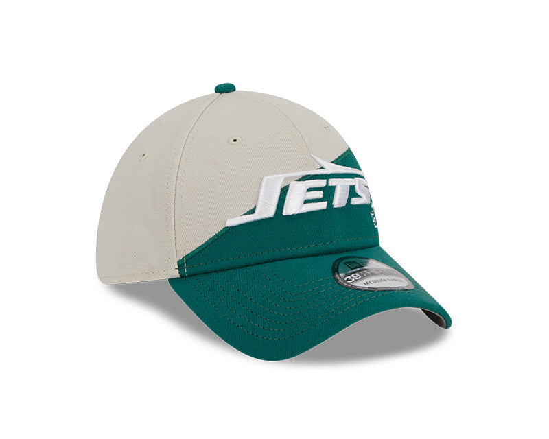 New York Jets New Era 2023 Historic Sideline 39THIRTY Flex Hat - Cream/Green - Pro League Sports Collectibles Inc.