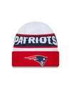 New England Patriots New Era 2023 Sideline Tech Cuffed Knit Hat - White/Red - Pro League Sports Collectibles Inc.
