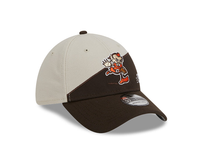 Cleveland Browns New Era 2023 Historic Sideline 39THIRTY Flex Hat - Cream/Brown - Pro League Sports Collectibles Inc.