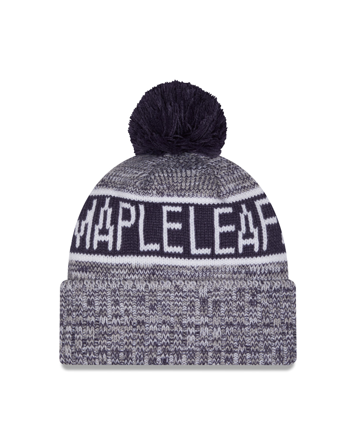 Youth Toronto Maple Leafs New Era Tri Colour Cuffed Knit Hat with Pom