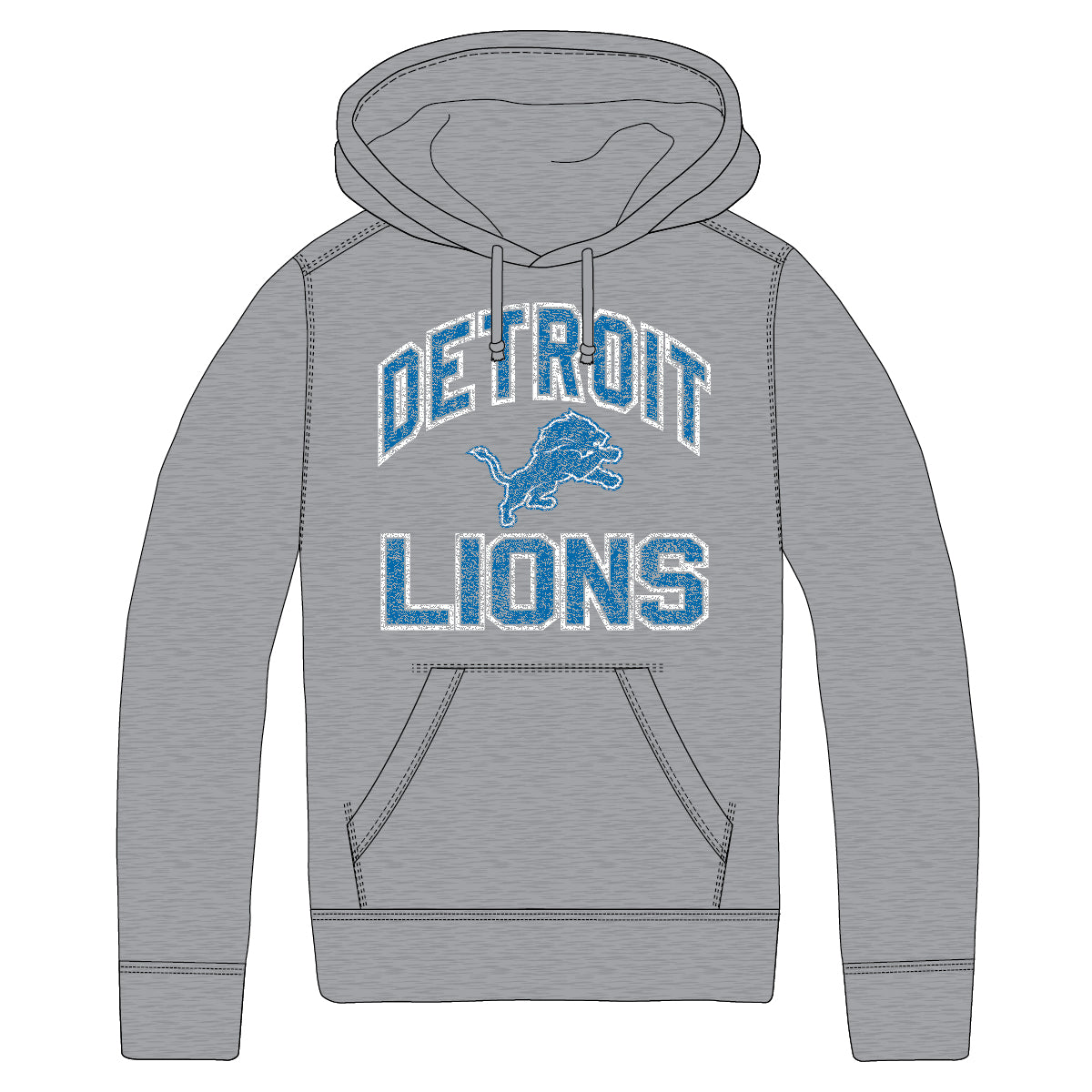 Detroit Lions 47 Brand Play Action Dom Hoodie - Grey