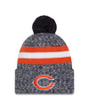 Chicago Bears New Era 2023 Sideline - Sport Cuffed Pom Knit Hat - Navy - Pro League Sports Collectibles Inc.