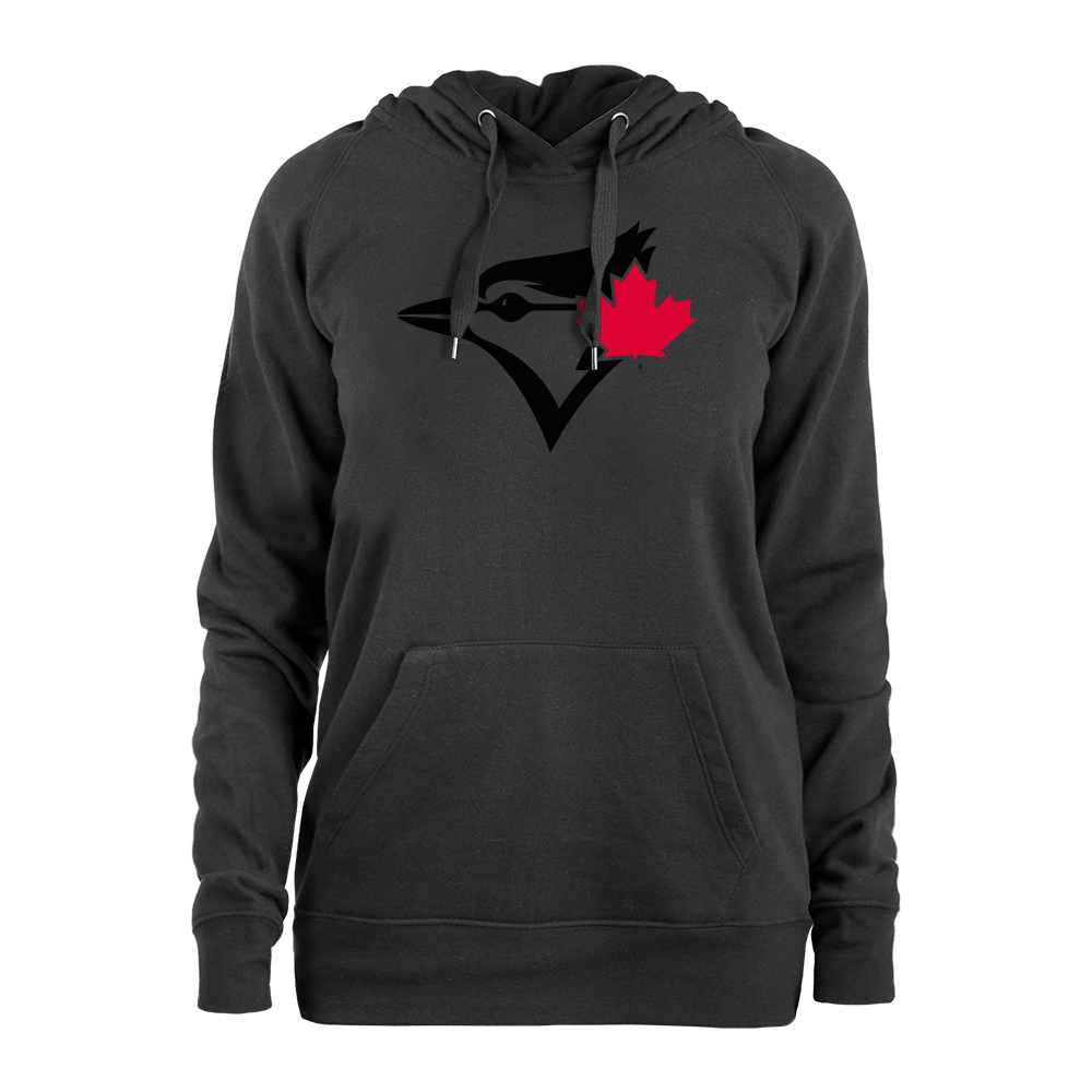 Women’s Toronto Blue Jays MLB Express Logo Hoodie - Black (Birdhead) - Red Leaf - Pro League Sports Collectibles Inc.