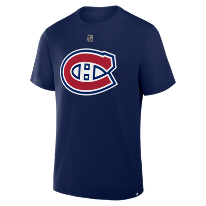 Lane Hutson #48 Montreal Canadiens Fanatics Authentic Stack Name and Number T-Shirt - Navy