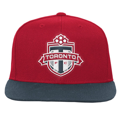 Youth Toronto FC Mitchell & Ness Two-Tone Flat Brim Adjustable SnapBack Hat