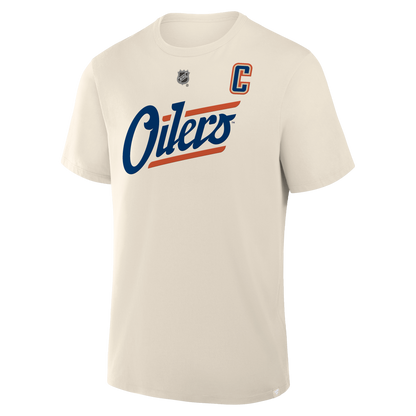 Connor McDavid #97 Edmonton Oilers Fanatics Authentic Stack Name and Number T-Shirt - Cream