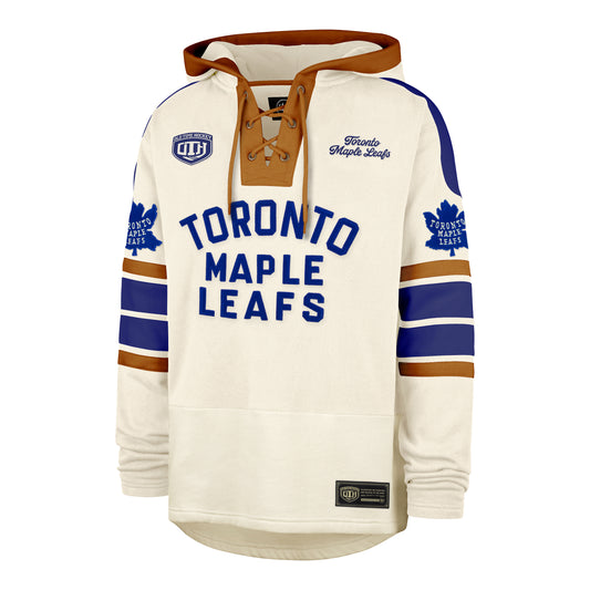 Toronto Maples Leafs White Heritage Heavyweight Lacer Hoodie