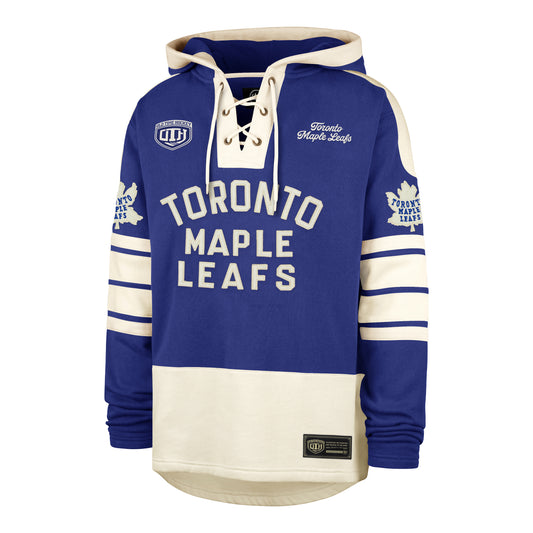 Toronto Maples Leafs Blue Heritage Heavyweight Lacer Hoodie