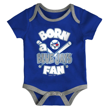 Infant Toronto Blue Jays Future Creeper Onesie 3 Pack Set - Pro League Sports Collectibles Inc.