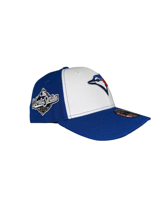Youth Toronto Blue Jays New Era White 2-Tone 2025 World Series Side Patch 9FORTY Adjustable Hat