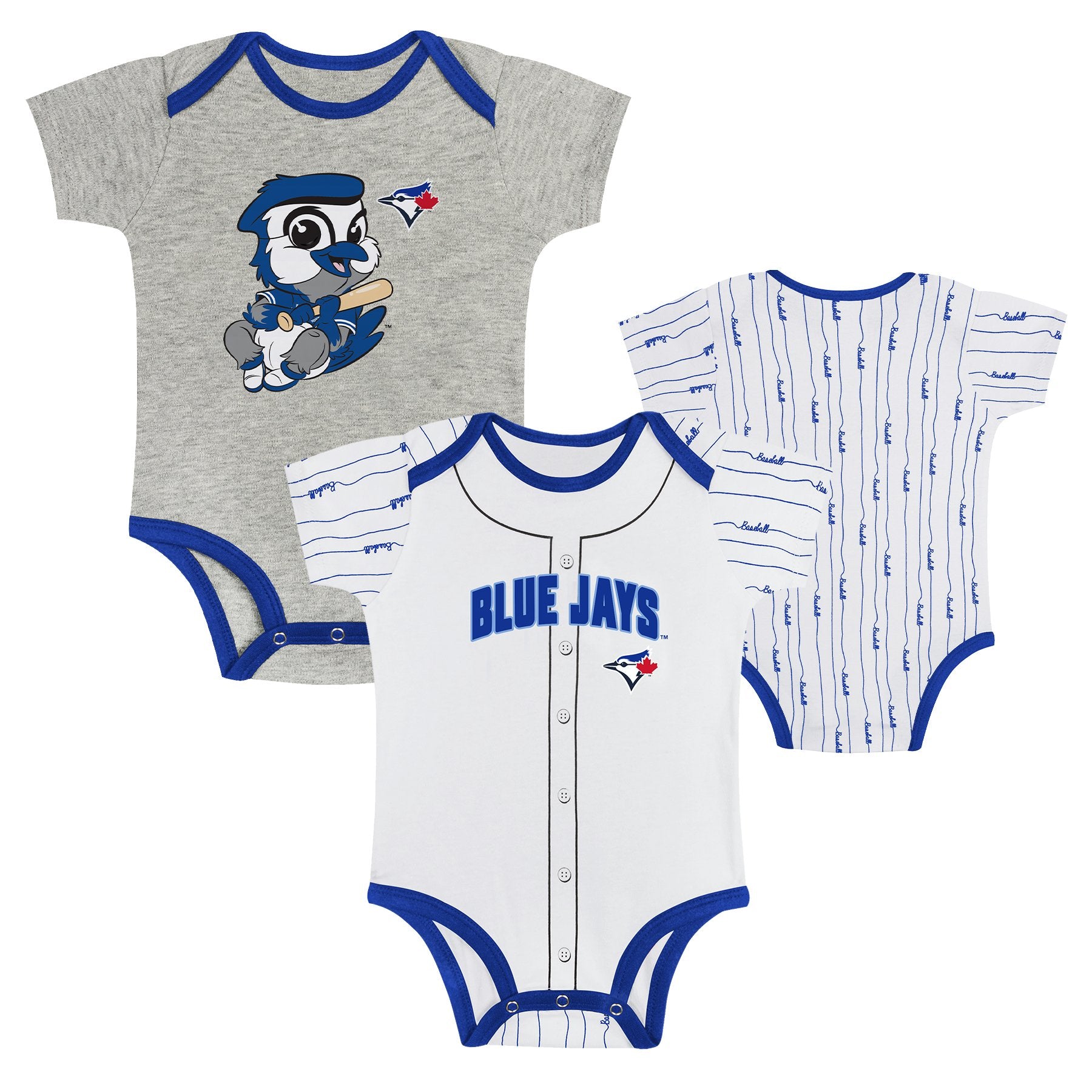 Infant Toronto Blue Jays Ball Romper Onesie 2 Pack Set - Pro League Sports Collectibles Inc.