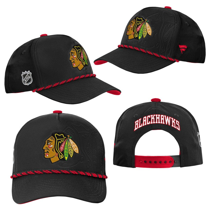 Youth Chicago Blackhawks Fanatics Authentic Pro Podium Snapback Hat - Black