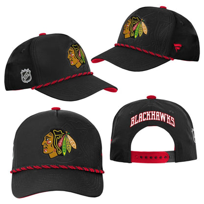 Youth Chicago Blackhawks Fanatics Authentic Pro Podium Snapback Hat - Black