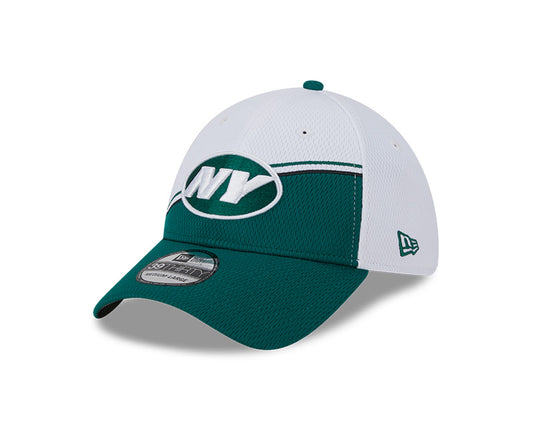 New York Jets New Era 2023 Sideline 39THIRTY Flex Hat - White/Green - Pro League Sports Collectibles Inc.