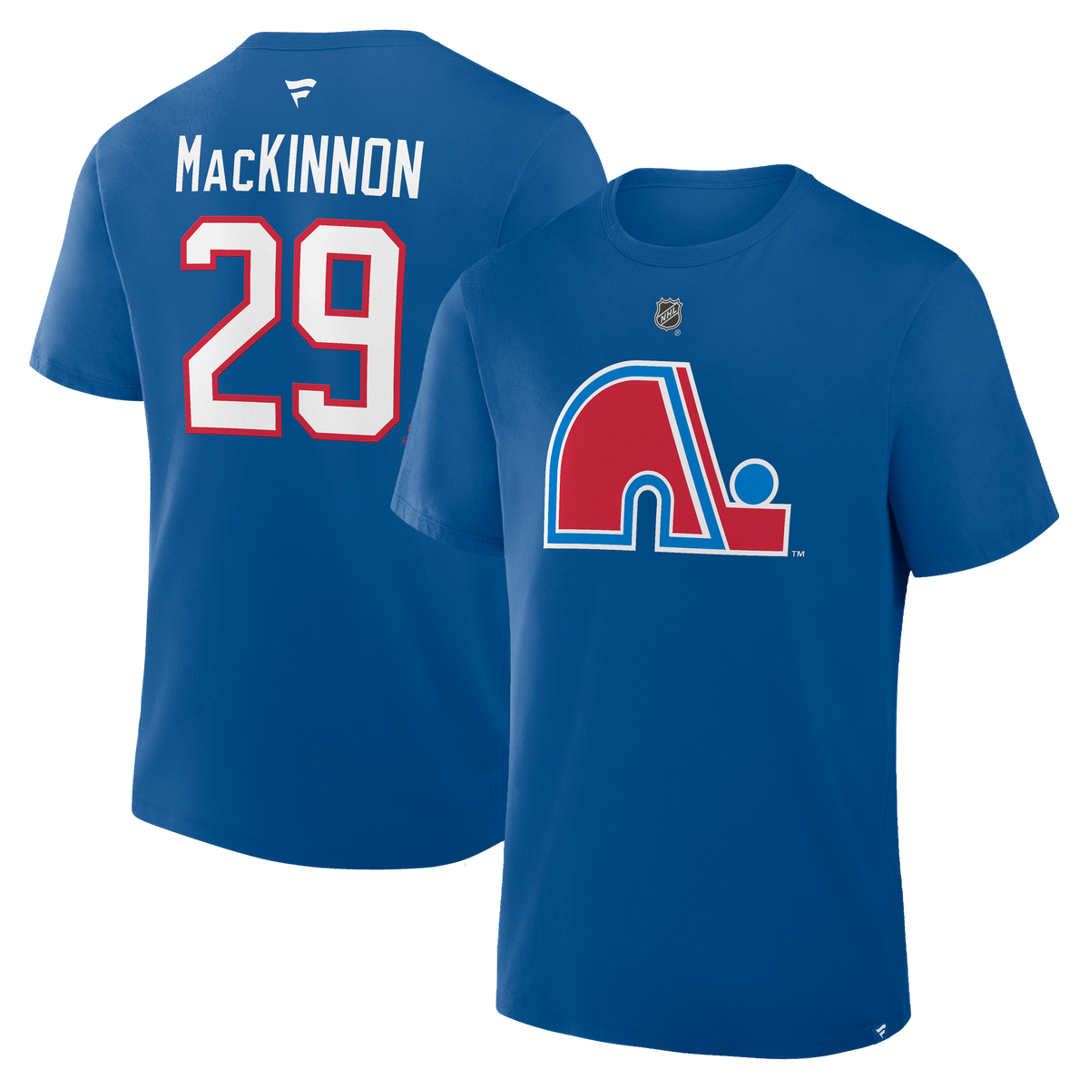 Nathan MacKinnon #29 Colorado Avalanche Fanatics Authentic Stack Name and Number T-Shirt - Blue