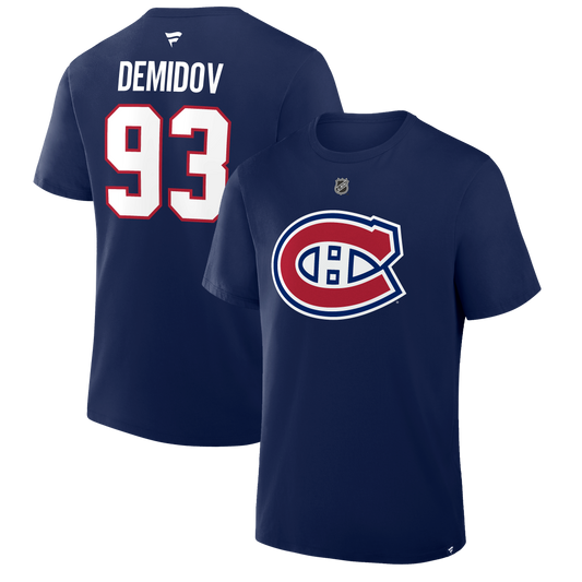 Ivan Demidov #93 Montreal Canadiens Fanatics Authentic Stack Name and Number T-Shirt - Navy