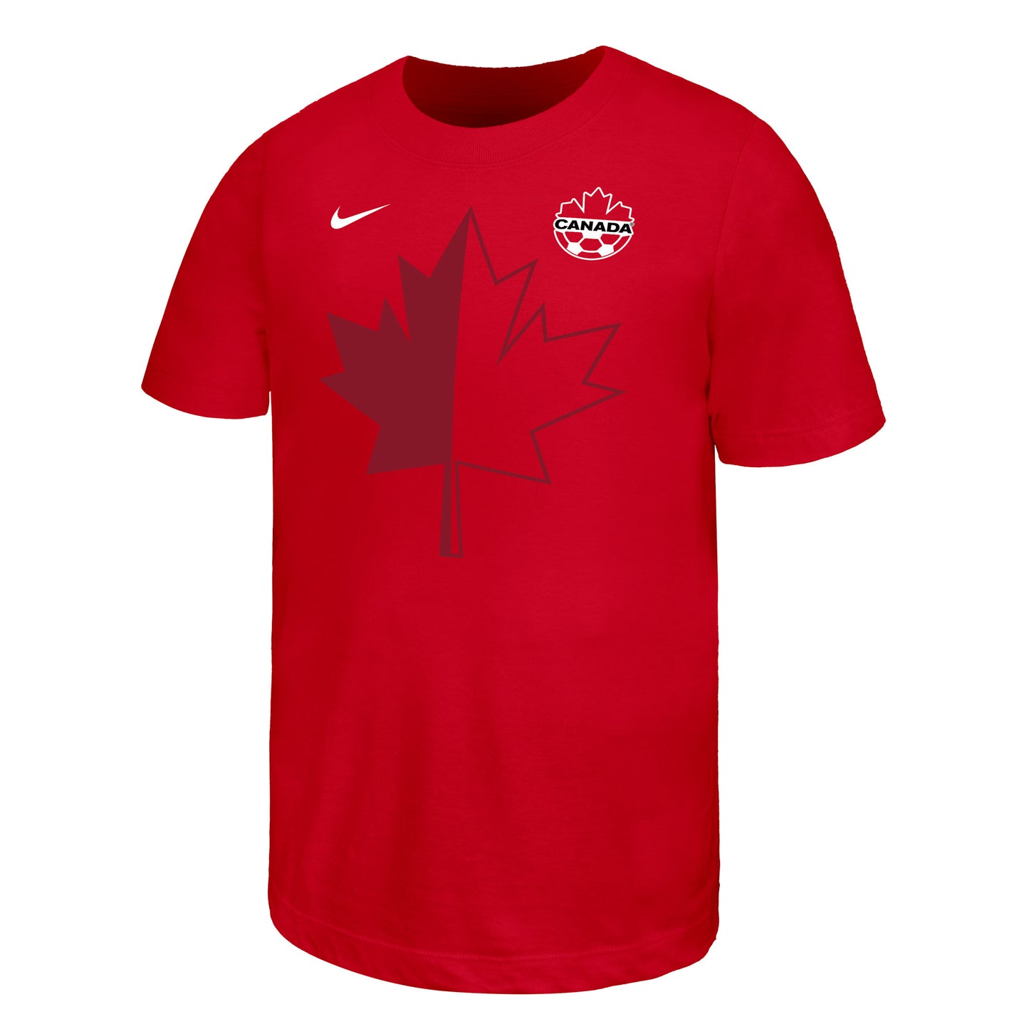 Women's Canada Soccer National World Cup 2026 Primary Leaf Logo T-shirt - Red