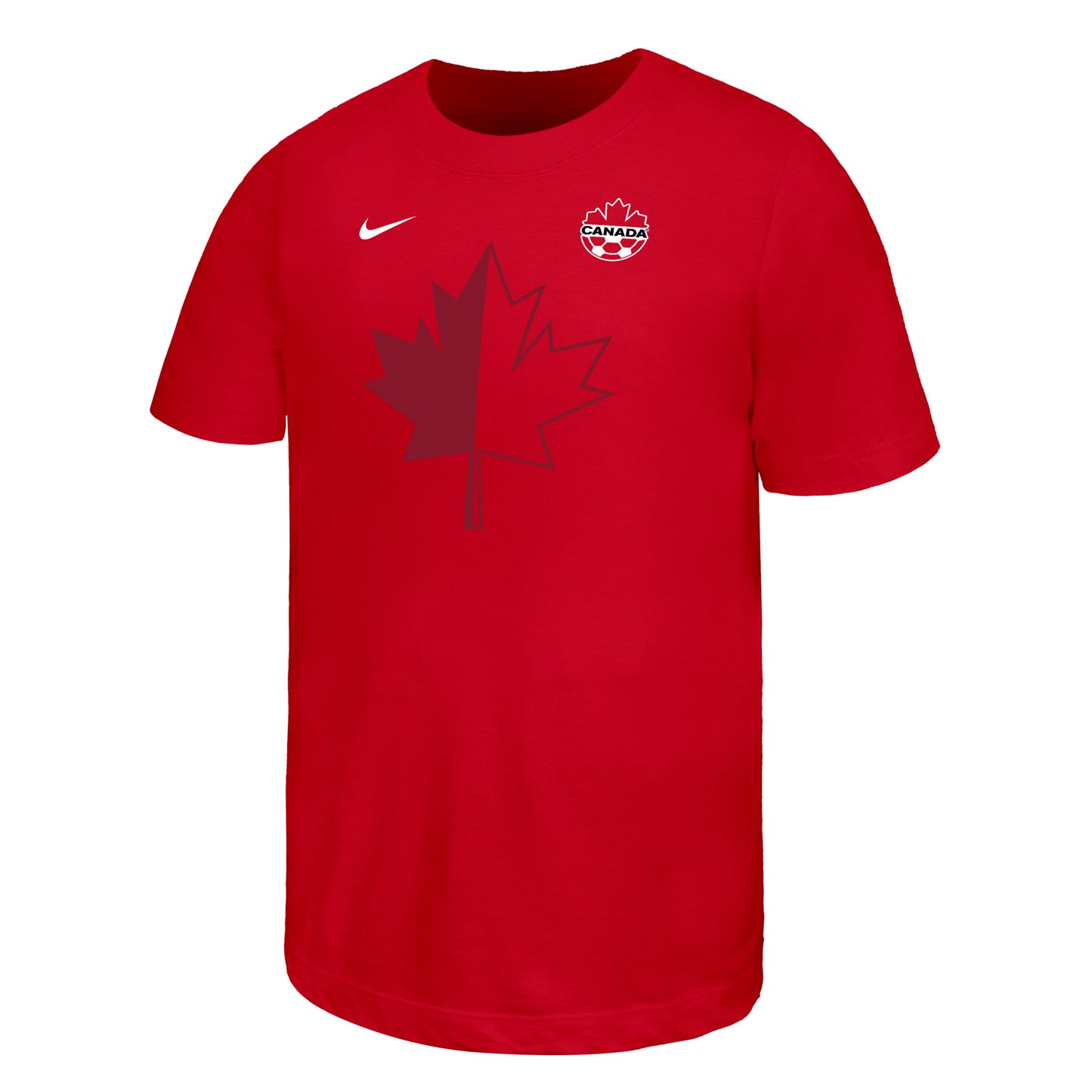 Youth Canada Soccer National World Cup 2026 Primary Leaf Logo T-shirt - Red