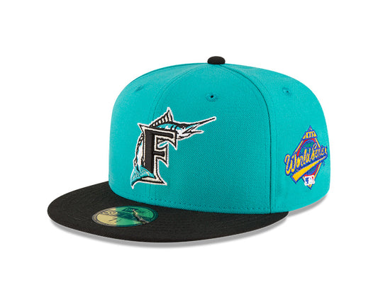 Florida Marlins 1997 World Series Wool Authentic Cooperstown Collection 59FIFTY Fitted Hat - Black/ Teal