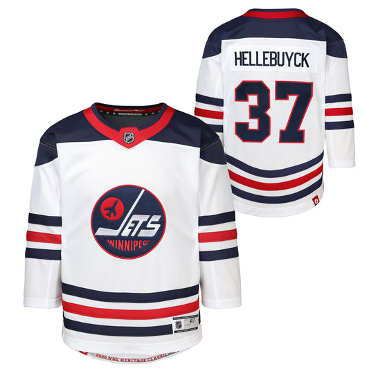 Child Winnipeg Jets Connor Hellebuyck #37 Outerstuff 2026 NHL Heritage Classic Jersey - White