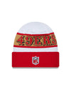 San Francisco 49ers New Era 2023 Sideline Tech Cuffed Knit Hat - White/Red - Pro League Sports Collectibles Inc.