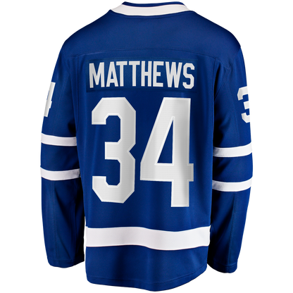 Toronto Maple Leafs Auston Matthews #34 Fanatics Branded Home Breakaway Jersey with Captain "C" - Royal Blue