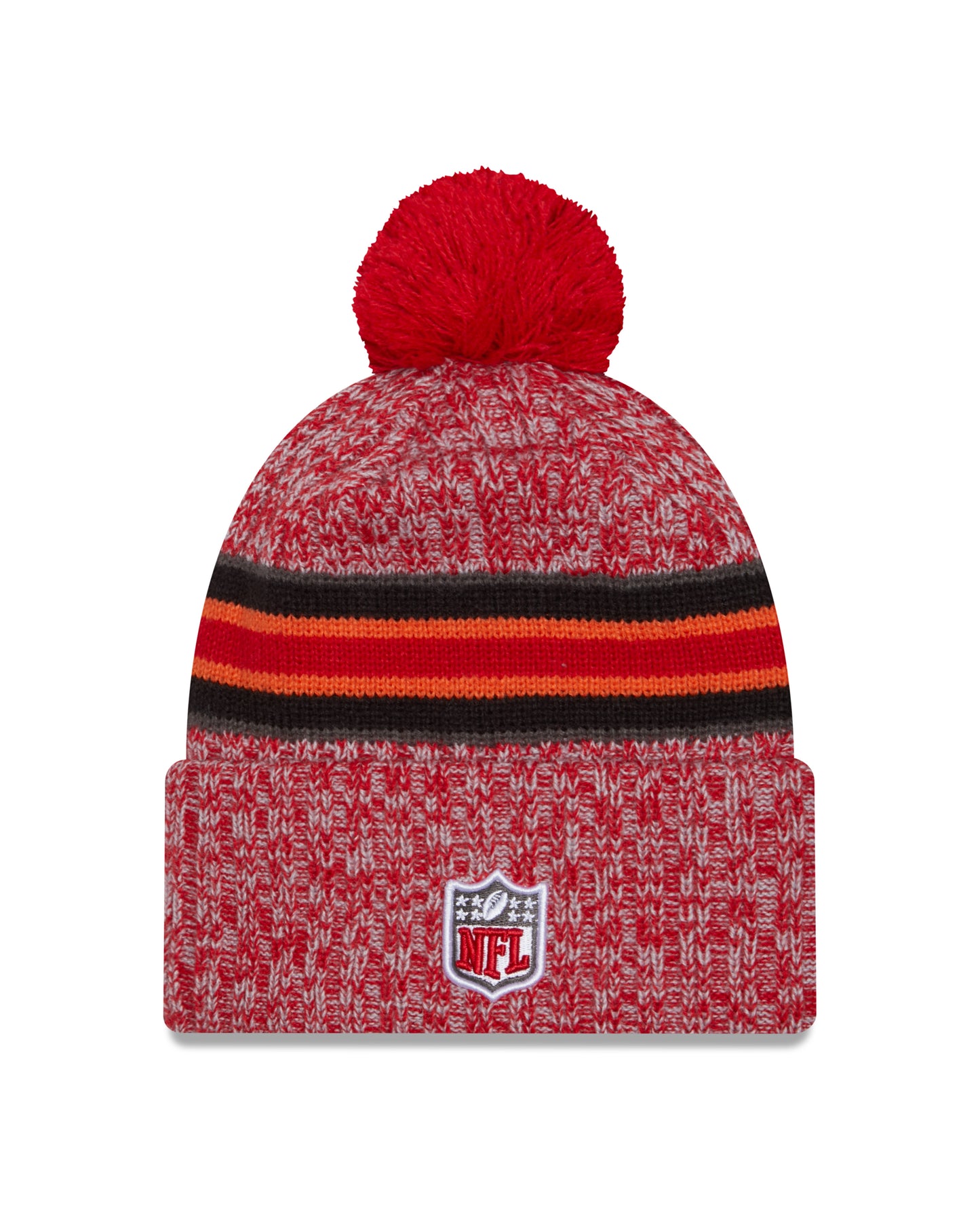 Tampa Bay Buccaneers New Era 2023 Sideline - Sport Cuffed Pom Knit Hat - Red - Pro League Sports Collectibles Inc.